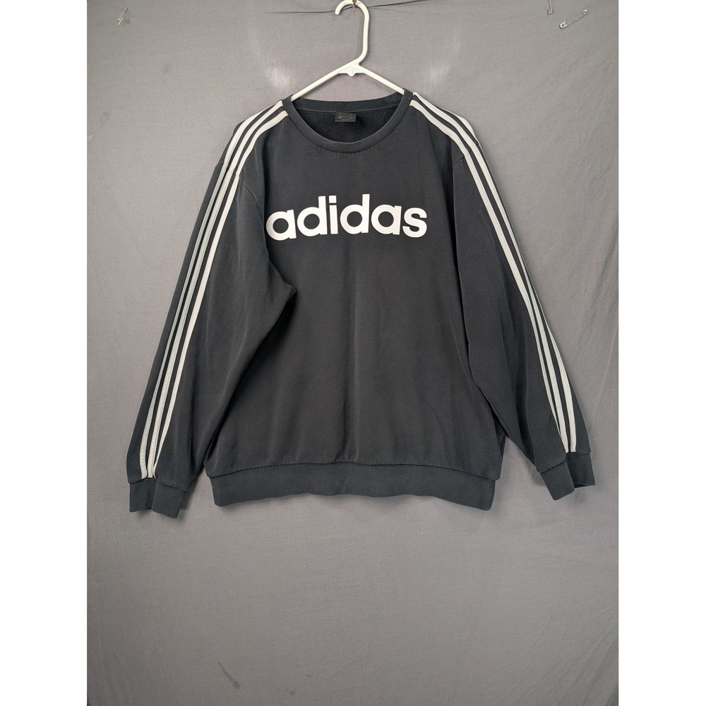 Adidas Mens Core Linear Crewneck Sweatshirt Black DQ3084 XL